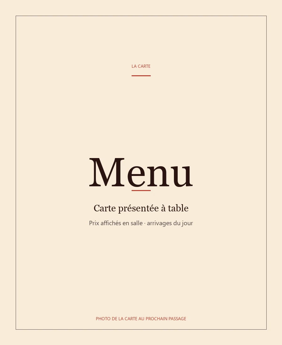 Carte Yowko Pizza, photo de la carte au prochain passage